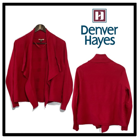 Denver Hayes red cardigan knit - Picture 1 of 2